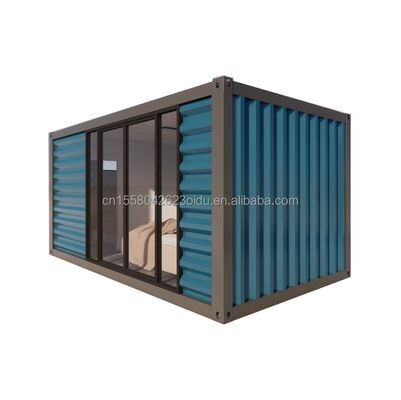 Maison de conteneurs amovible de 20 pieds, petit emballage plat préfabriqué pour l'hébergement hôtelier