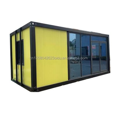 Maison de conteneurs pliants mobiles de 20 ou 40 pieds pour chambre de refuge utilisant des tubes carrés en acier galvanisé comme structure principale