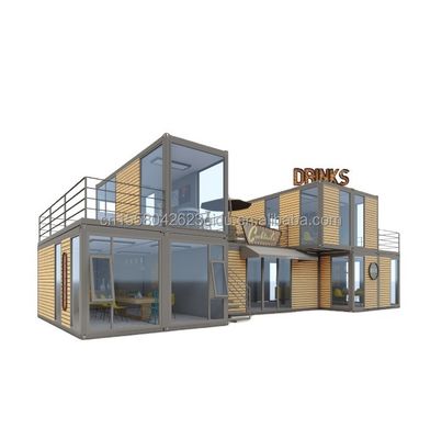 Design moderne 20 pieds ou 40 pieds Food Bar Café Supermarché Magasin Container Magasin personnalisable Paquet plat Maison préfabriquée