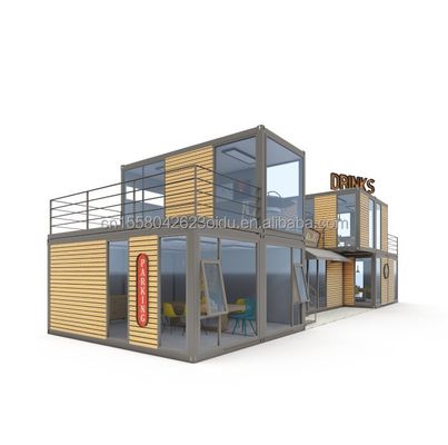 Design moderne 20 pieds ou 40 pieds Food Bar Café Supermarché Magasin Container Magasin personnalisable Paquet plat Maison préfabriquée