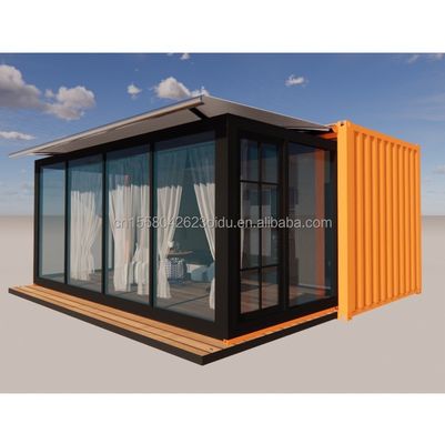 Maison de conteneurs amovible de 20 pieds, petit emballage plat préfabriqué pour l'hébergement hôtelier