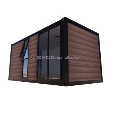 Famille mobile modulaire personnalisée en extérieur vitrée cabane de jardin en bois Hôtel de camping avec fenêtres en alliage d'aluminium et Home Bar