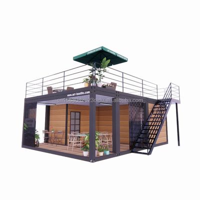 Studio de jardin de luxe en bois de 20 pieds Paquet d'appartements 2 chambres Container maison mobile avec fenêtres en alliage d'aluminium