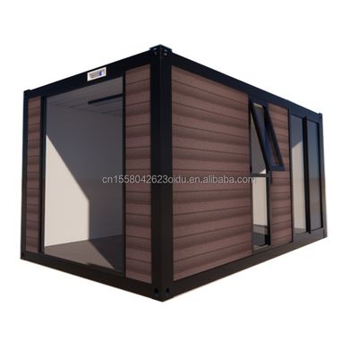 Famille mobile modulaire personnalisée en extérieur vitrée cabane de jardin en bois Hôtel de camping avec fenêtres en alliage d'aluminium et Home Bar