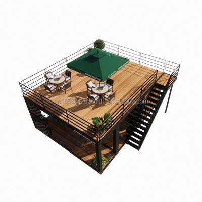Studio de jardin de luxe en bois de 20 pieds Paquet d'appartements 2 chambres Container maison mobile avec fenêtres en alliage d'aluminium