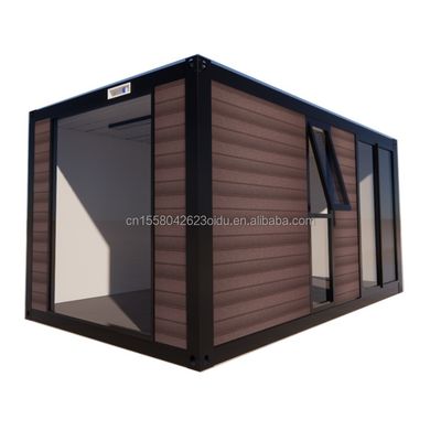 Famille mobile modulaire personnalisée en extérieur vitrée cabane de jardin en bois Hôtel de camping avec fenêtres en alliage d'aluminium et Home Bar