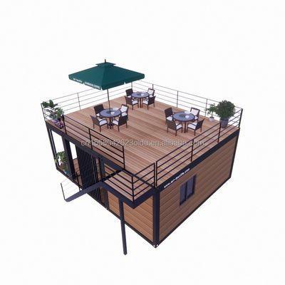 Studio de jardin de luxe en bois de 20 pieds Paquet d'appartements 2 chambres Container maison mobile avec fenêtres en alliage d'aluminium