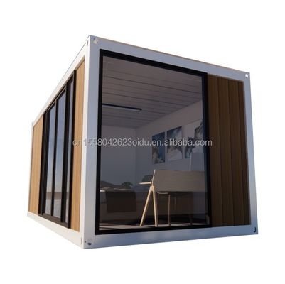 Famille mobile modulaire personnalisée en extérieur vitrée cabane de jardin en bois Hôtel de camping avec fenêtres en alliage d'aluminium et Home Bar