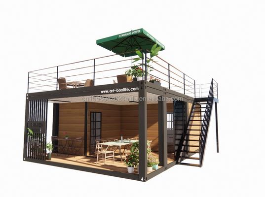 Studio de jardin de luxe en bois de 20 pieds Paquet d'appartements 2 chambres Container maison mobile avec fenêtres en alliage d'aluminium