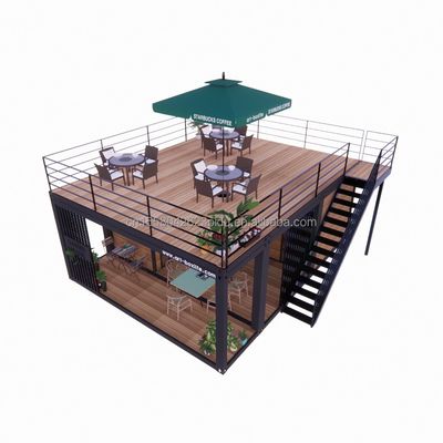 Studio de jardin de luxe en bois de 20 pieds Paquet d'appartements 2 chambres Container maison mobile avec fenêtres en alliage d'aluminium