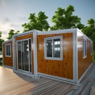 Maison en bois 2 3 4 5 Chambre préfabriquée Villa personnalisée Couleur de conception 20ft 40ft imperméable préfabriqué Container évolutif
