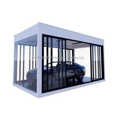 Crystal Glass Shop Design Maison préfabriquée mobile de 20 pieds avec des fenêtres en alliage d'aluminium et une courbure en acier galvanisé de 180 g