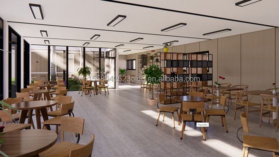 Container Maison mobile Cafétéria scolaire Emballage plat avec couleur et design personnalisés