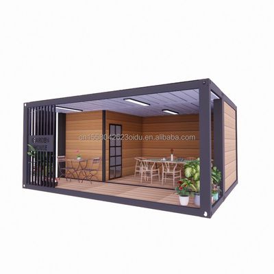 Maison en bois de 20 pieds de couleur personnalisée avec studio de jardin luxueux Container à emballage plat et matériaux de bar mobile utilisés