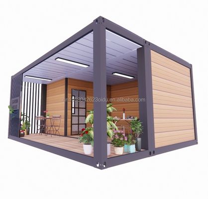 Maison en bois de 20 pieds de couleur personnalisée avec studio de jardin luxueux Container à emballage plat et matériaux de bar mobile utilisés