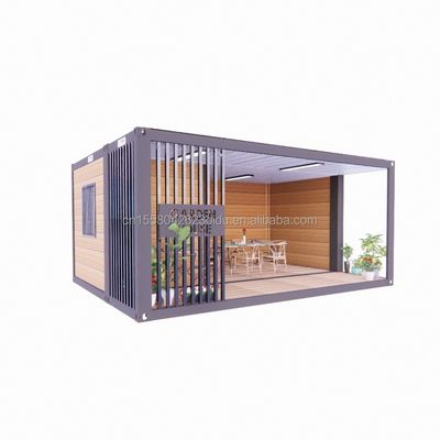Maison en bois de 20 pieds de couleur personnalisée avec studio de jardin luxueux Container à emballage plat et matériaux de bar mobile utilisés