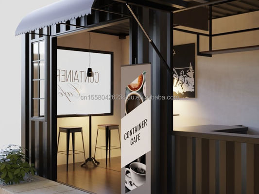 Container de panneau de sandwich préfabriqué Restaurant maison modulaire de 20 pieds 40 pieds maisons pour la livraison mobile personnalisée bar dans les cafés