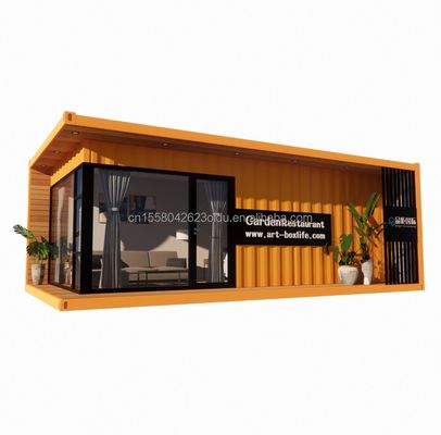 Design moderne maison de conteneurs en bois préfabriquée bureau évolutif avec cadre en acier et pliage en acier galvanisé 180g
