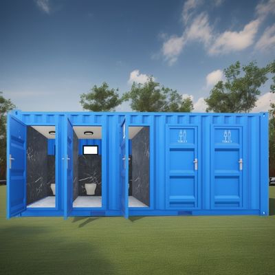 Container à emballage plat de conception moderne pour le public dans une remorque mobile de 20 pieds salle de bain Camping et au-delà de votre imagination