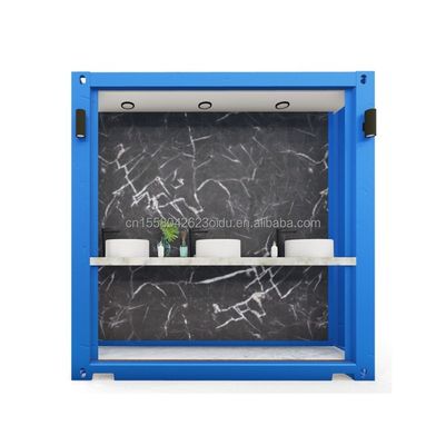 Container à emballage plat de conception moderne pour le public dans une remorque mobile de 20 pieds salle de bain Camping et au-delà de votre imagination