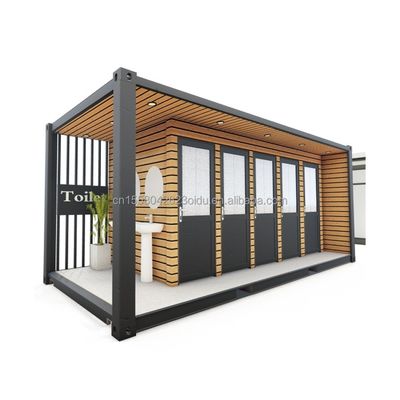 Container d'expédition modifié pour toilettes extérieures de 20 pieds ou 40 pieds en acier et panneau sandwich avec fenêtres en alliage d'aluminium