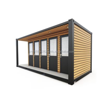 Container d'expédition modifié pour toilettes extérieures de 20 pieds ou 40 pieds en acier et panneau sandwich avec fenêtres en alliage d'aluminium
