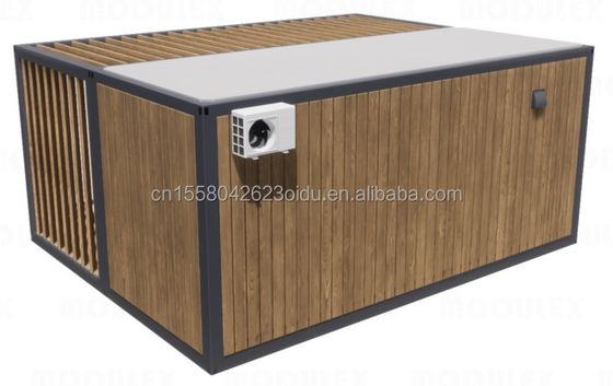 Maison en bois préfabriquée de luxe de 20 pieds avec cuisine salle de bains et barbecue extérieure