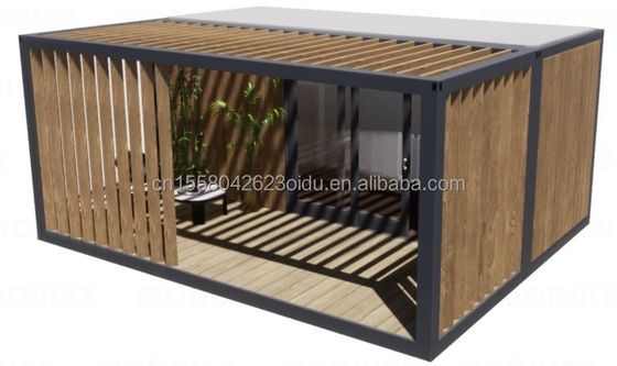 Maison en bois préfabriquée de luxe de 20 pieds avec cuisine salle de bains et barbecue extérieure