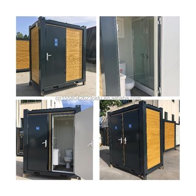 Container à emballage plat pour toilettes extérieures portables Container d'expédition modifié en acier et panneau sandwich