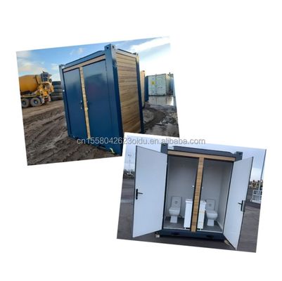 Container à emballage plat pour toilettes extérieures portables Container d'expédition modifié en acier et panneau sandwich