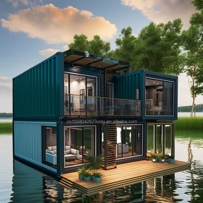 Panneau sandwich en acier Villa préfabriquée en bois Container maison avec un design moderne et des caractéristiques extensibles