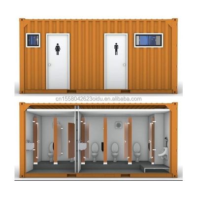 Toilette en conteneur préfabriqué pour magasin ou villa fenêtres en alliage d'aluminium et design moderne du milieu du siècle