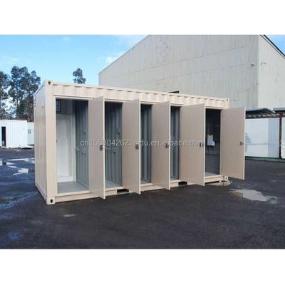 Toilette en conteneur préfabriqué pour magasin ou villa fenêtres en alliage d'aluminium et design moderne du milieu du siècle