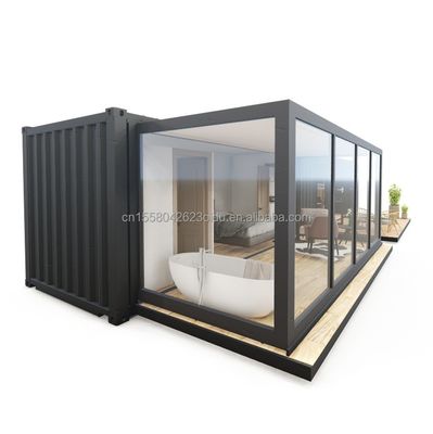 Container en acier pliable de 2 chambres à coucher Container de maison Hôtels toilettes