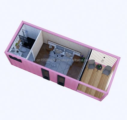 Alliage d'aluminium fenêtres 3 chambres à coucher Container résidence avec emballage et ondes panneaux sandwich murs