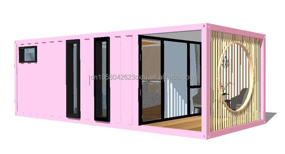 Alliage d'aluminium fenêtres 3 chambres à coucher Container résidence avec emballage et ondes panneaux sandwich murs