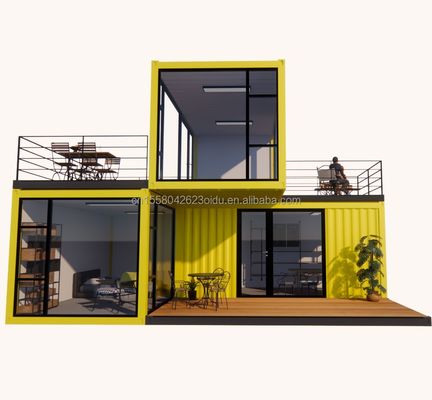 fenêtres en alliage d'aluminium personnalisées 3 modules conteneur de vie modulaire Pack plat maison préfabriquée bureau ou maison de jardin en acier
