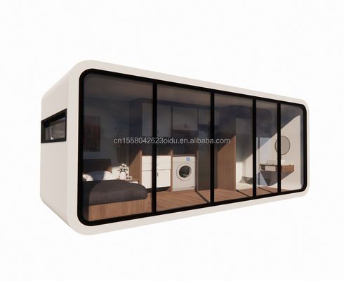 Maison préfabriquée moderne de 20 pieds 40 pieds en extérieur Petit Pod Café Maison mobile de travail Apple Cabine-Populaire cabine préfabriquée appartement appartement