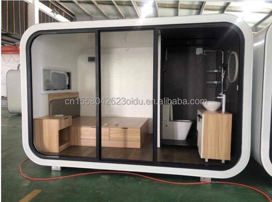 Maison préfabriquée moderne de 20 pieds 40 pieds en extérieur Petit Pod Café Maison mobile de travail Apple Cabine-Populaire cabine préfabriquée appartement appartement