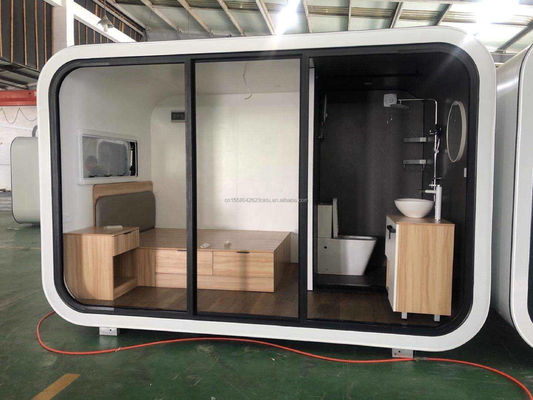 Maison préfabriquée moderne de 20 pieds 40 pieds en extérieur Petit Pod Café Maison mobile de travail Apple Cabine-Populaire cabine préfabriquée appartement appartement