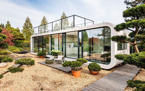 Maison préfabriquée moderne de 20 pieds 40 pieds en extérieur Petit Pod Café Maison mobile de travail Apple Cabine-Populaire cabine préfabriquée appartement appartement