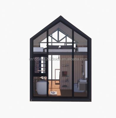 Maison mobile en bois amovible avec 50/75/100 mm de panneaux ondulatoires et une chambre à coucher en style loft de design moderne inclus