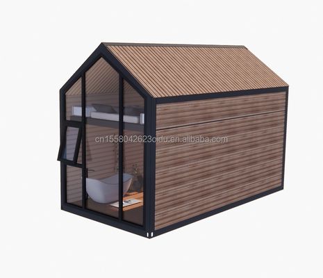 Maison mobile en bois amovible avec 50/75/100 mm de panneaux ondulatoires et une chambre à coucher en style loft de design moderne inclus