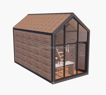 Maison mobile en bois amovible avec 50/75/100 mm de panneaux ondulatoires et une chambre à coucher en style loft de design moderne inclus