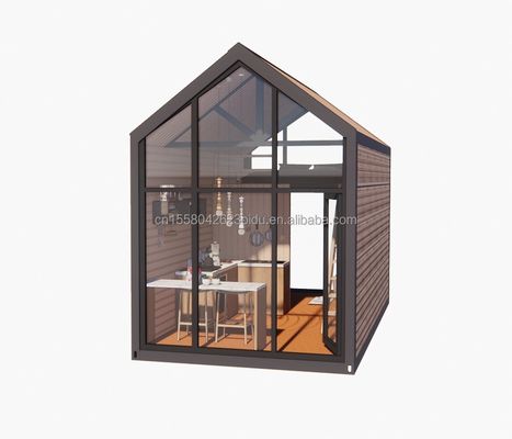Maison mobile en bois amovible avec 50/75/100 mm de panneaux ondulatoires et une chambre à coucher en style loft de design moderne inclus