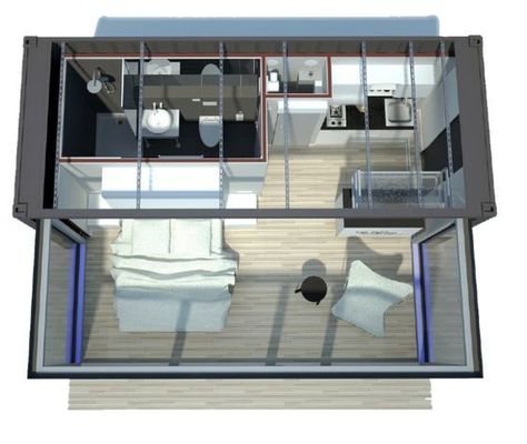Couleur personnalisée 20ft Bar de conteneur d'expédition maison préfabriquée tiroir type pousser-tirer Expansion conteneur maison salon