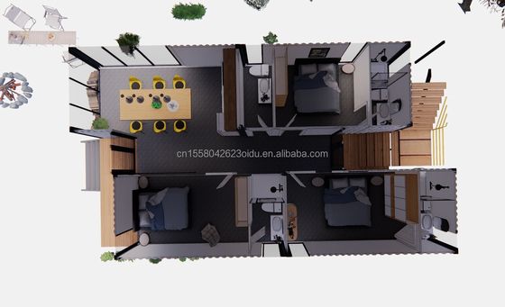 Cadre en acier galvanisé en acier pliant 180g 20ft 40ft Ferme maison appartement emballage conteneur chambre à coucher cuisine salon salle de bains