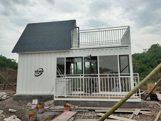 Hôtel cadre en acier galvanisé en acier pliant conteneur d'emballage plat pour 20 pieds clinique médicale salle d'isolement maison de verre personnalisée blanche