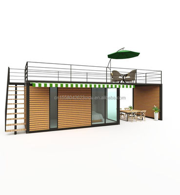 Structure principale Tubes carrées en acier galvanisé 40 pieds 20 pieds Salle de conteneurs de luxe Stand de vente Café Garde Box Office Bar