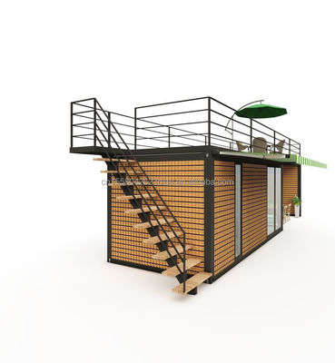 Structure principale Tubes carrées en acier galvanisé 40 pieds 20 pieds Salle de conteneurs de luxe Stand de vente Café Garde Box Office Bar